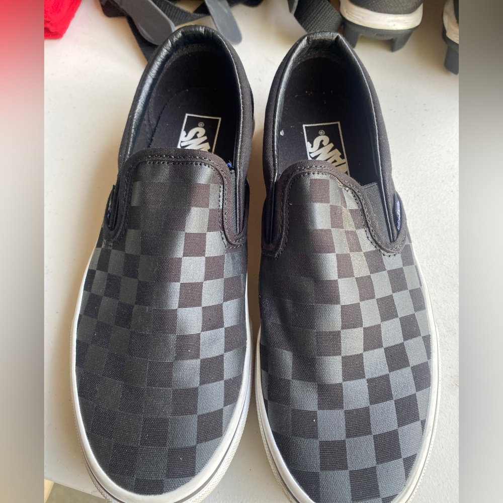 Vans Slip-ons: Black Checkered